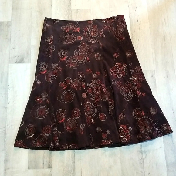 Y2K brown A line midi skirt - Picture 3 of 4